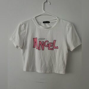 White crop top graph tshirt